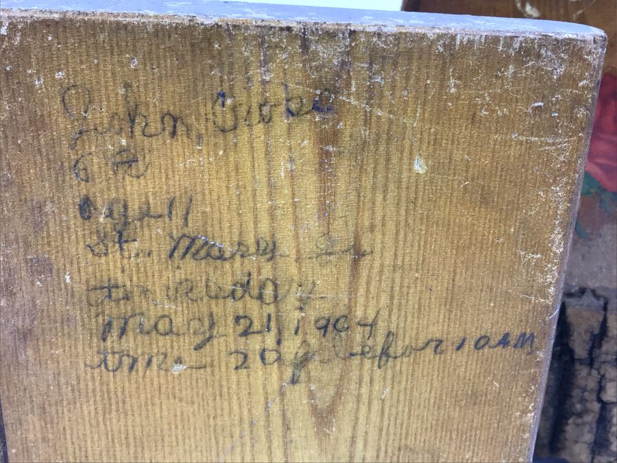 Pair Of Antique 1904 Wooden Tree Bookends With Inscription On Back Of One [Photo 10]