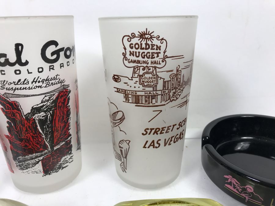 Vintage Las Vegas Ashtrays And Pair Of Las Vegas Drinking Glasses [Photo 11]