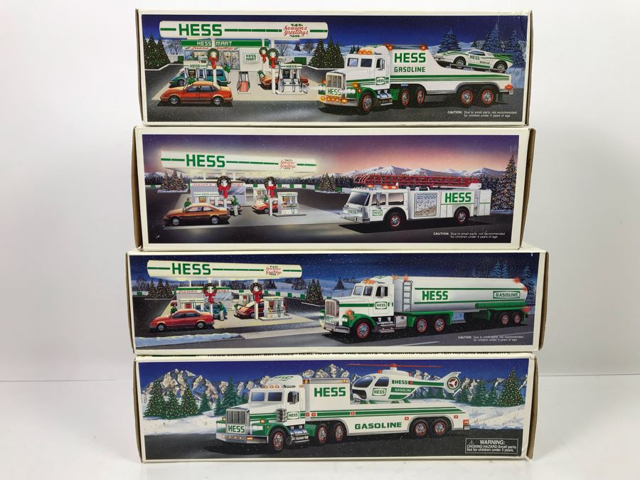 (4) Collectible HESS Toy Trucks In Boxes