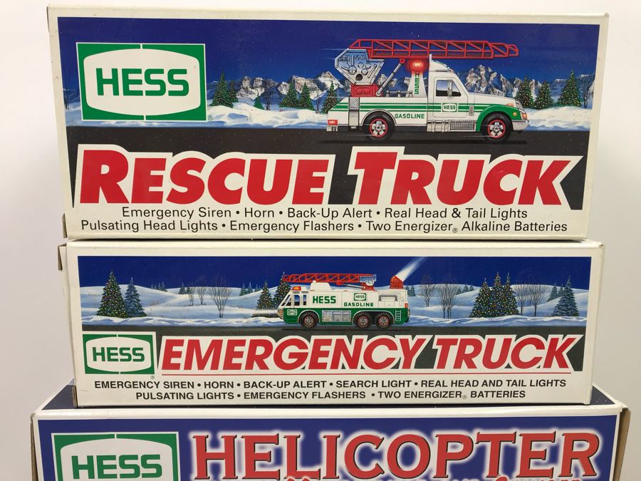 (4) Collectible HESS Toy Trucks In Boxes