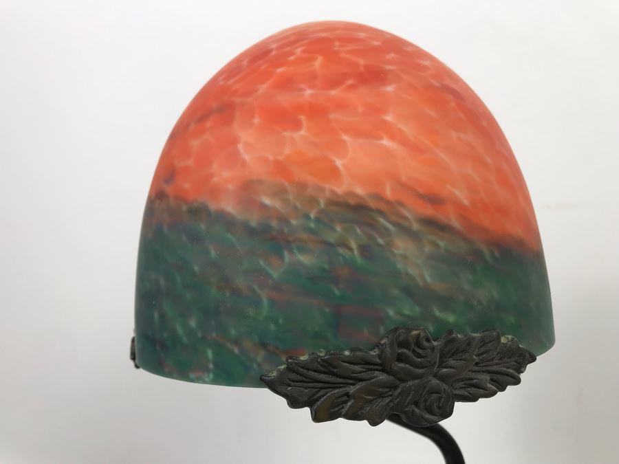 Frederic Remington Bronze Table Lamp With Colored Glass Shade [Photo 17]