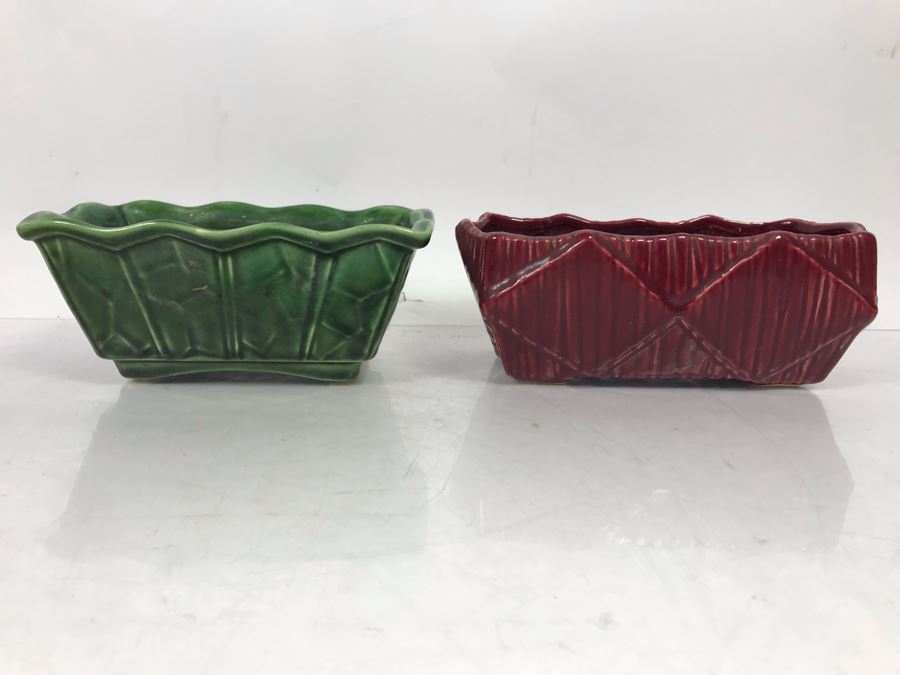 Pair Of McCoy USA Ceramic Planters 7'L And 7.5'L [Photo 1]