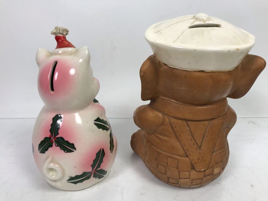 Pair Of Vintage Piggy Banks - Twin Winton Califo USA And Kreiss [Photo 6]