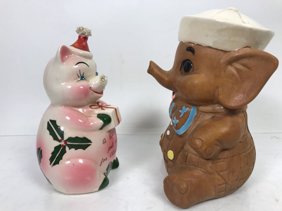 Pair Of Vintage Piggy Banks - Twin Winton Califo USA And Kreiss [Photo 5]