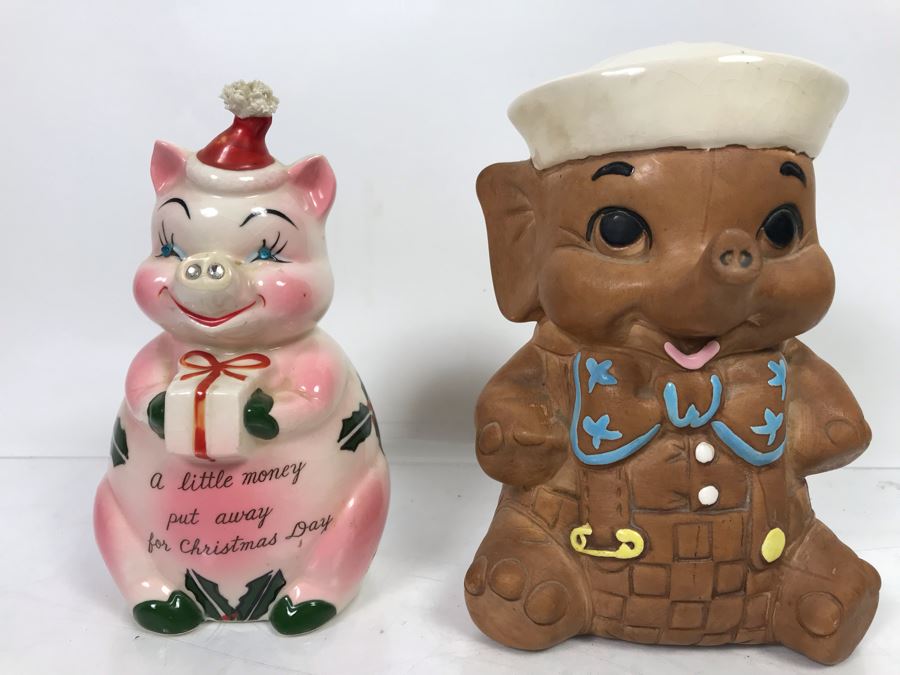 Pair Of Vintage Piggy Banks - Twin Winton Califo USA And Kreiss [Photo 1]