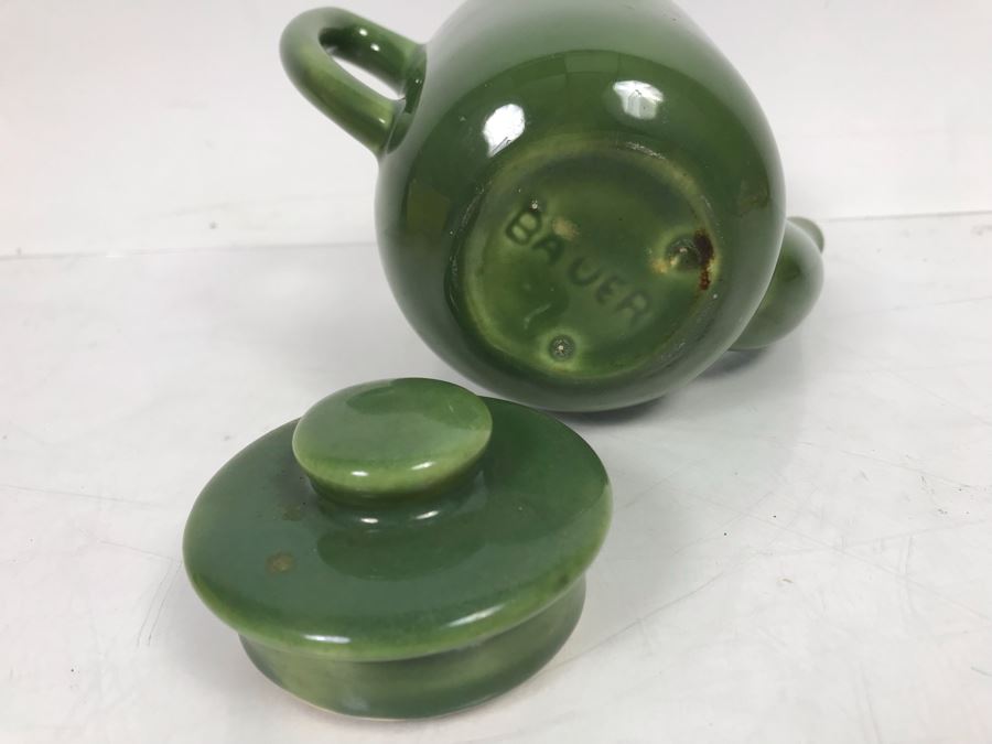 Vintage Green Bauer Pot With Lid - Note Lid Has Slight Chip On Inside Rim - See Photo [Photo 5]