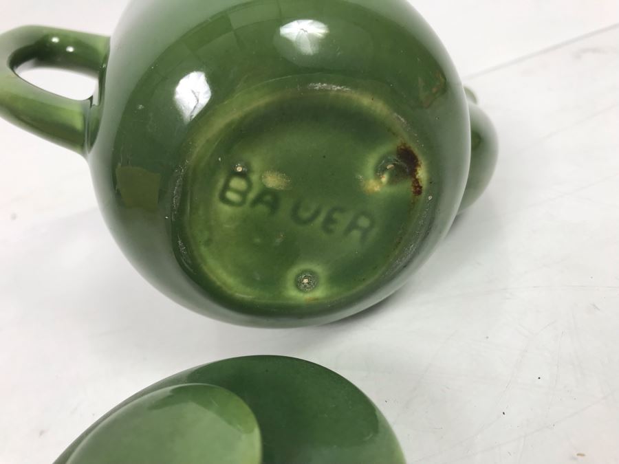 Vintage Green Bauer Pot With Lid - Note Lid Has Slight Chip On Inside Rim - See Photo [Photo 6]