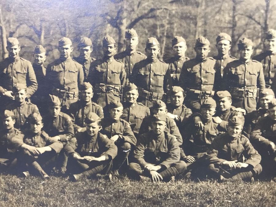 Antique 1919 Framed Photograph Of Co. 'C' - 306th Infantry Chatelain ...