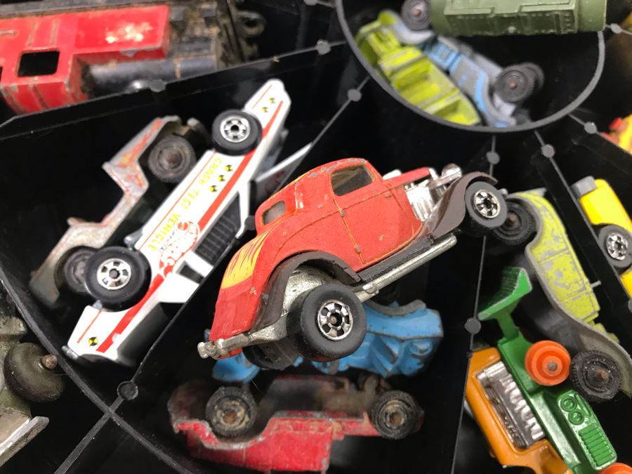 1968 Mattel Hot Wheels Super Rally Case Filled With Various Cars Including Hot Wheels, Goodee, Matchbox And More - See Photos [Photo 9]