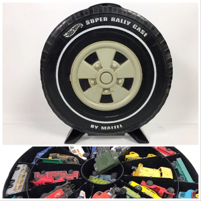 1968 Mattel Hot Wheels Super Rally Case Filled With Various Cars Including Hot Wheels, Goodee, Matchbox And More - See Photos [Photo 1]