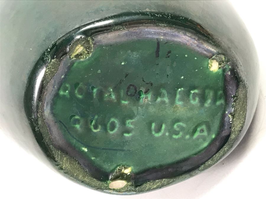 Vintage Green Royal Haeger USA Pottery Paint Glaze Has Chip - See Photo 11'H [Photo 4]