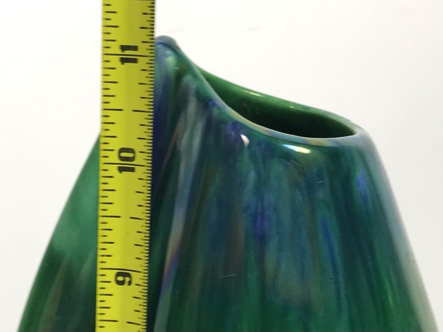 Vintage Green Royal Haeger USA Pottery Paint Glaze Has Chip - See Photo 11'H [Photo 9]