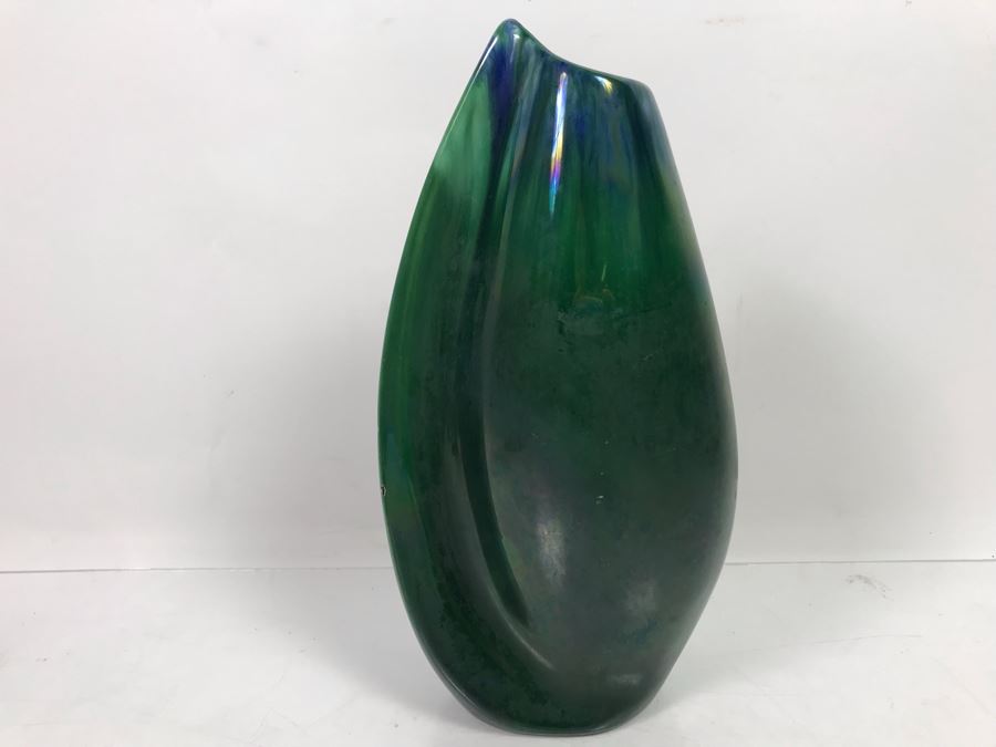 Vintage Green Royal Haeger USA Pottery Paint Glaze Has Chip - See Photo 11'H [Photo 1]