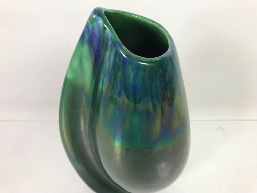 Vintage Green Royal Haeger USA Pottery Paint Glaze Has Chip - See Photo 11'H [Photo 3]