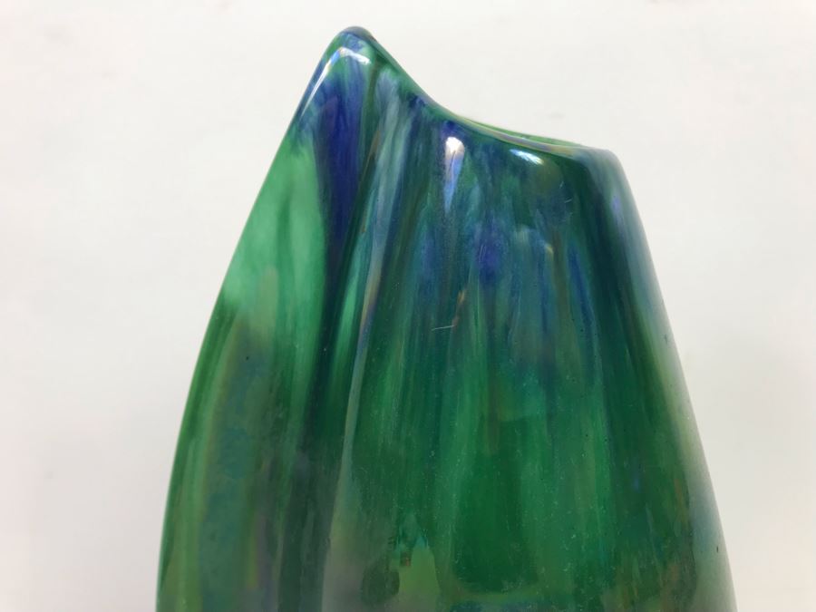 Vintage Green Royal Haeger USA Pottery Paint Glaze Has Chip - See Photo 11'H [Photo 2]