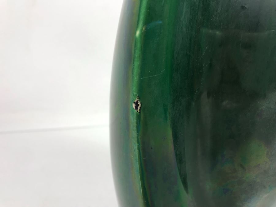 Vintage Green Royal Haeger USA Pottery Paint Glaze Has Chip - See Photo 11'H [Photo 7]