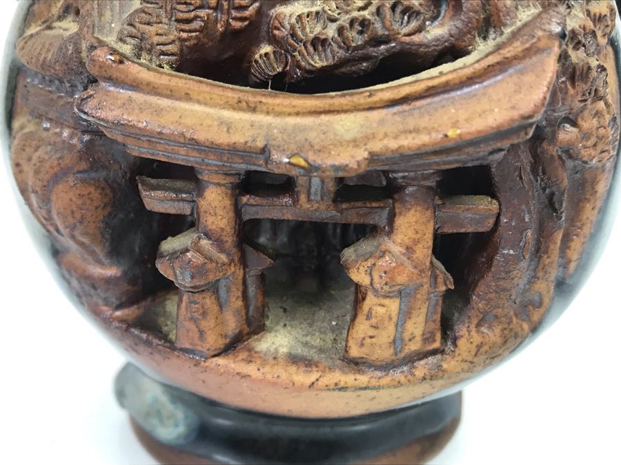 Signed Japanese Pottery Vase 6'H [Photo 5]