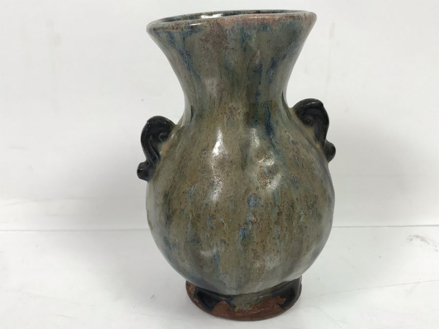 Signed Japanese Pottery Vase 6'H [Photo 8]