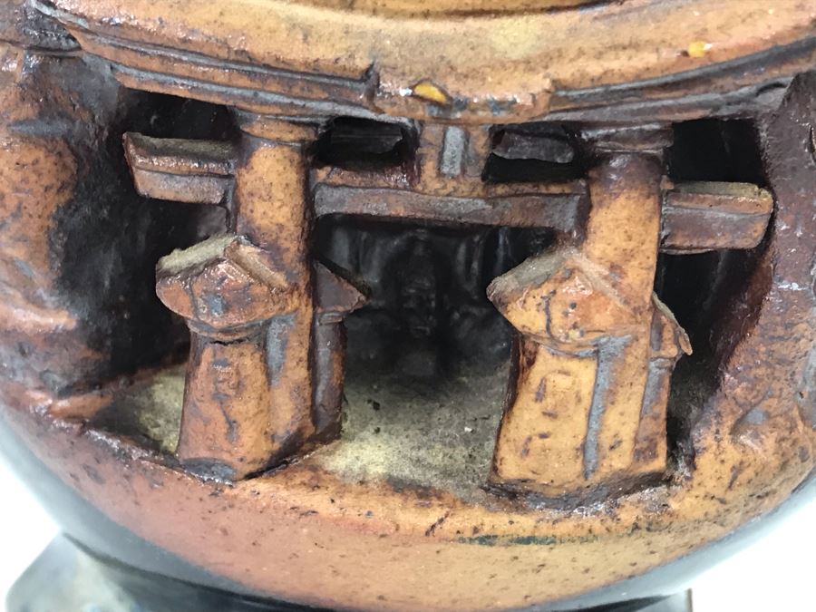 Signed Japanese Pottery Vase 6'H [Photo 6]