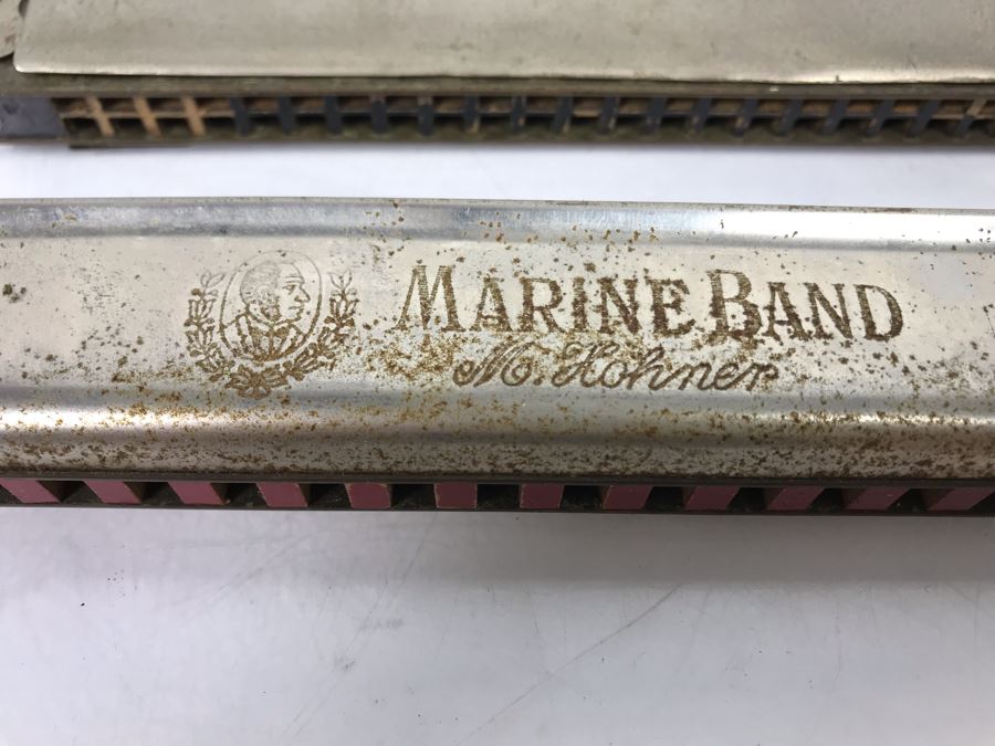 (3) Vintage Harmonicas: M. Hohner Marine Band, Hohner Blues Band, Eagle Band Harmonica [Photo 5]