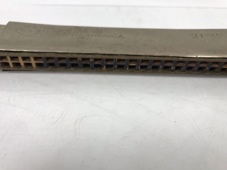 (3) Vintage Harmonicas: M. Hohner Marine Band, Hohner Blues Band, Eagle Band Harmonica [Photo 8]