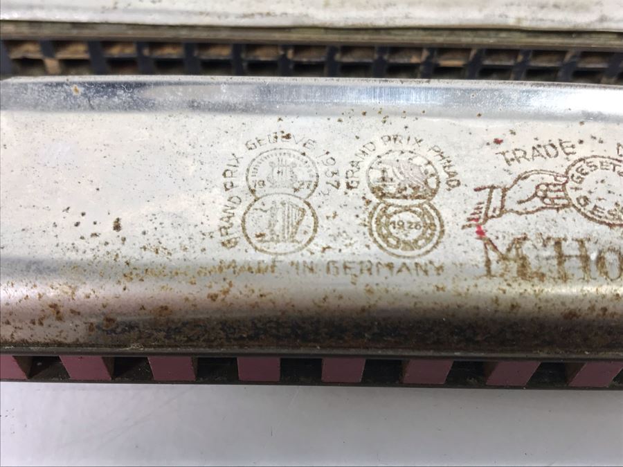 (3) Vintage Harmonicas: M. Hohner Marine Band, Hohner Blues Band, Eagle Band Harmonica [Photo 10]