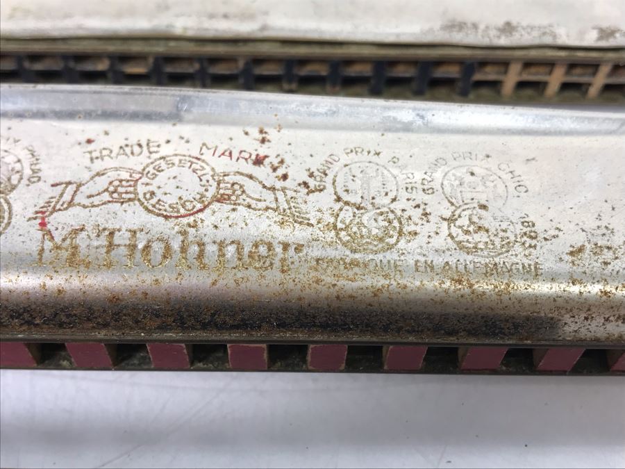 (3) Vintage Harmonicas: M. Hohner Marine Band, Hohner Blues Band, Eagle Band Harmonica [Photo 11]