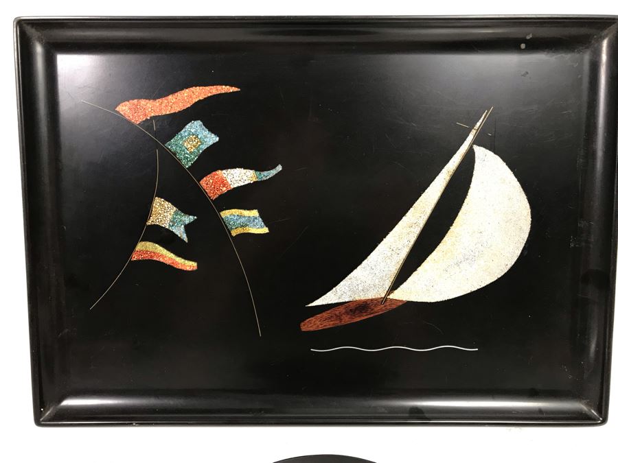 Pair Of Couroc Of Monterey California Inlaid Trays [Photo 2]