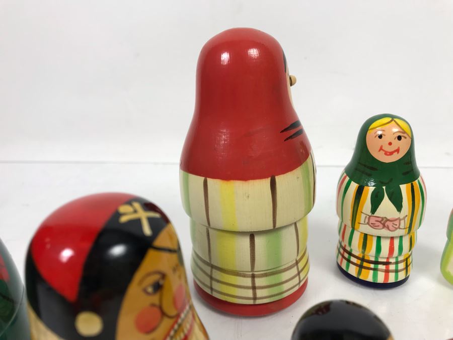 (2) Sets Of Wooden Nesting Dolls [Photo 10]