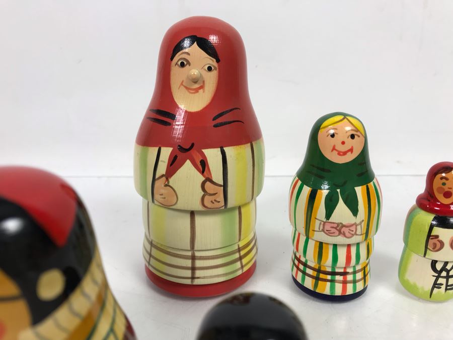 (2) Sets Of Wooden Nesting Dolls [Photo 6]