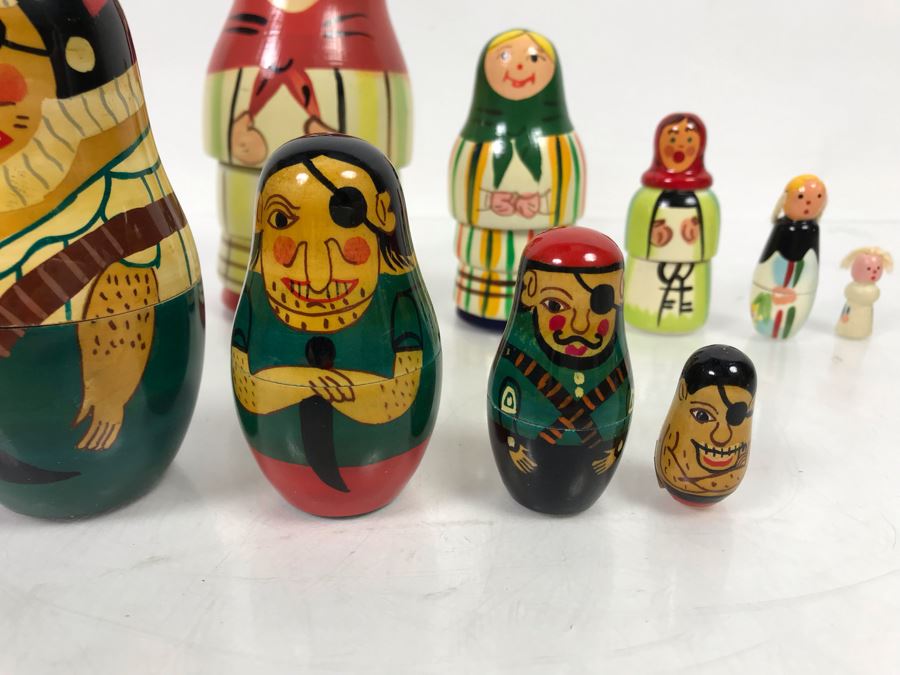 (2) Sets Of Wooden Nesting Dolls [Photo 5]