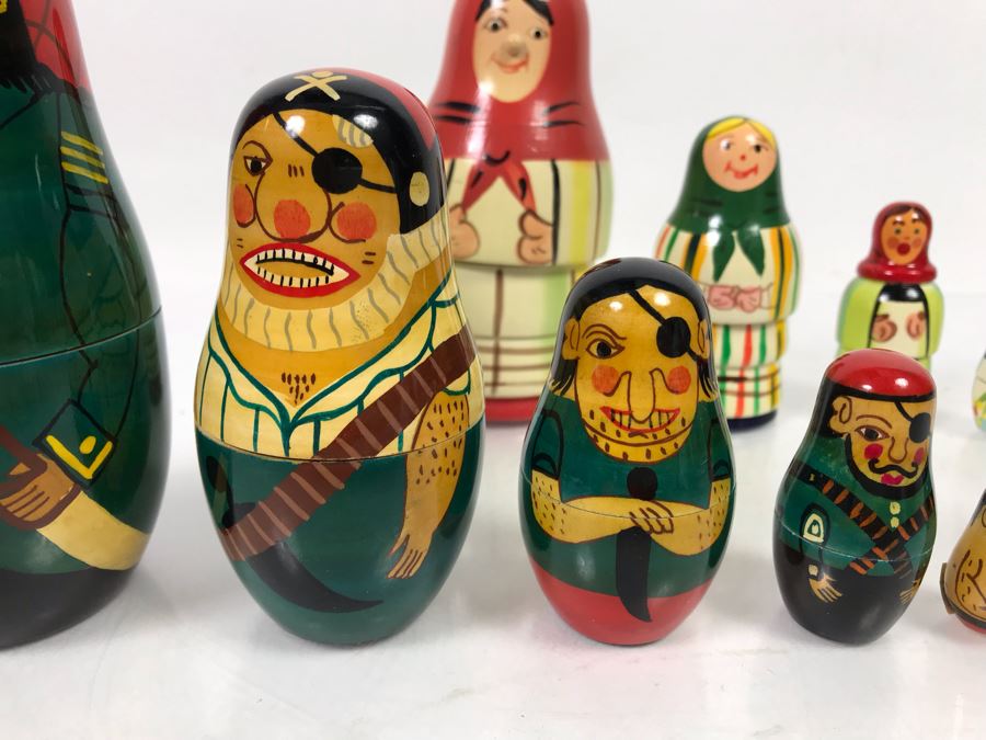 (2) Sets Of Wooden Nesting Dolls [Photo 4]