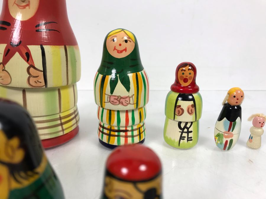 (2) Sets Of Wooden Nesting Dolls [Photo 7]
