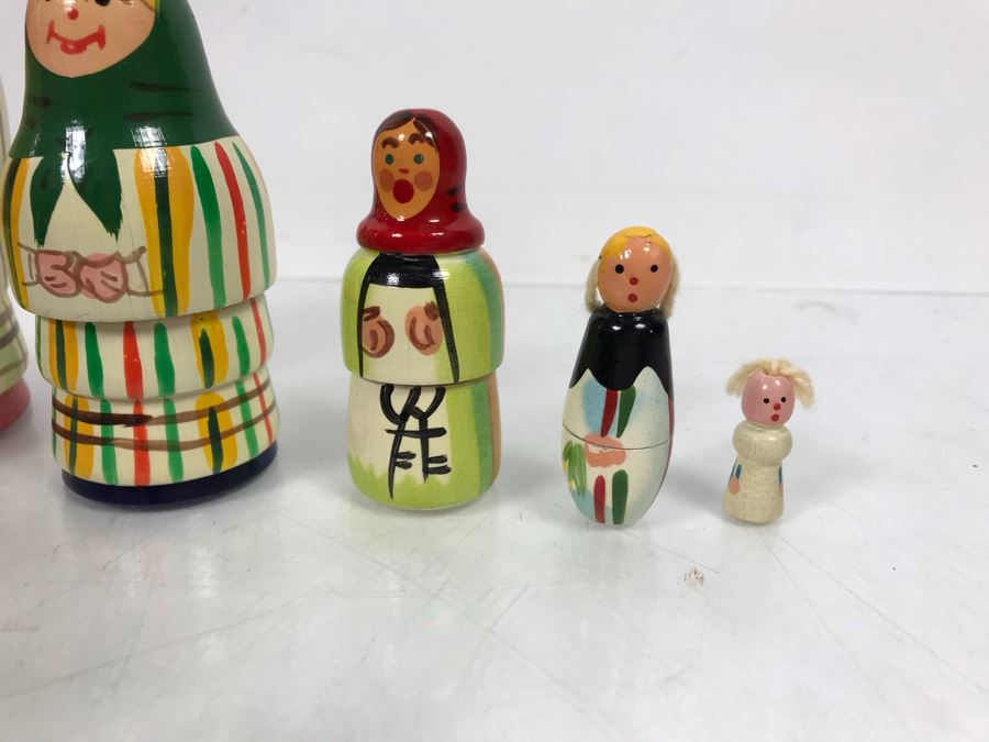 (2) Sets Of Wooden Nesting Dolls [Photo 8]