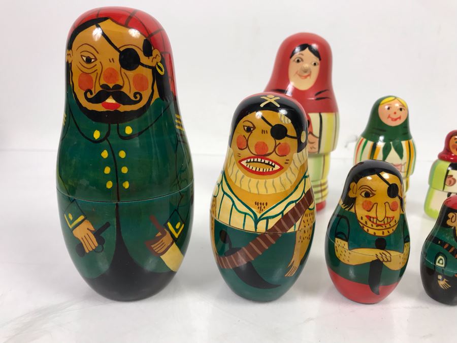 (2) Sets Of Wooden Nesting Dolls [Photo 3]