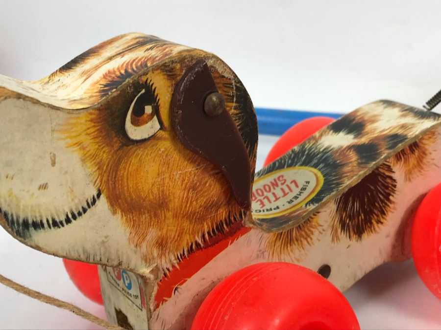 Vintage Kids Toys Lot With Fisher Price Corn Popper, Little Snoopy, Humpty Dumpty, Tug-A-Bug And Japanese Wooden Train Toy [Photo 9]