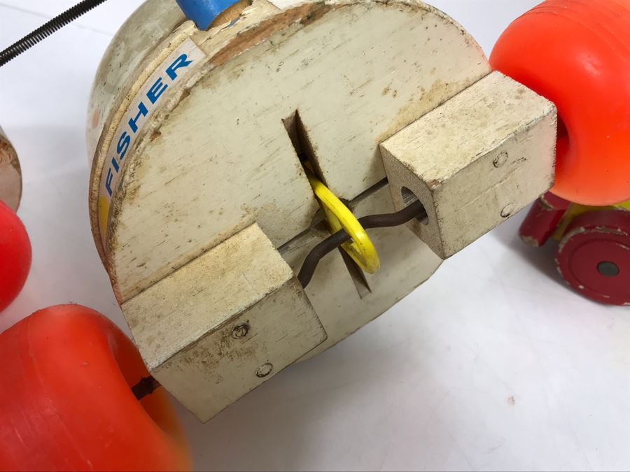 Vintage Kids Toys Lot With Fisher Price Corn Popper, Little Snoopy, Humpty Dumpty, Tug-A-Bug And Japanese Wooden Train Toy [Photo 20]