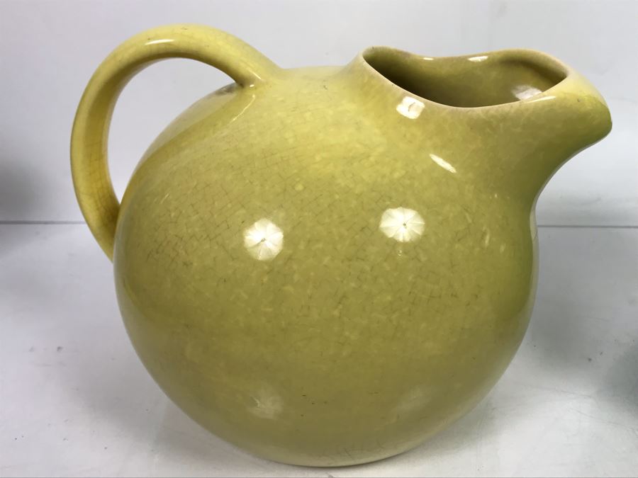Green USA Pottery Teapot 7.5'H And Yellow Caliente USA Pottery 6.5'H [Photo 4]
