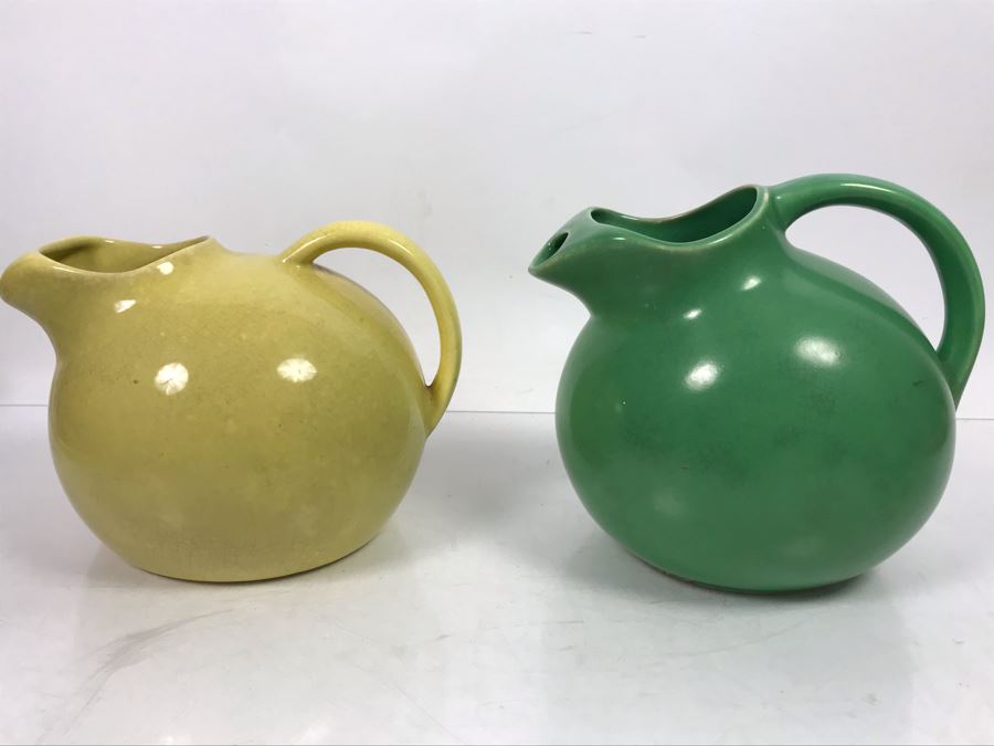 Green USA Pottery Teapot 7.5'H And Yellow Caliente USA Pottery 6.5'H [Photo 7]