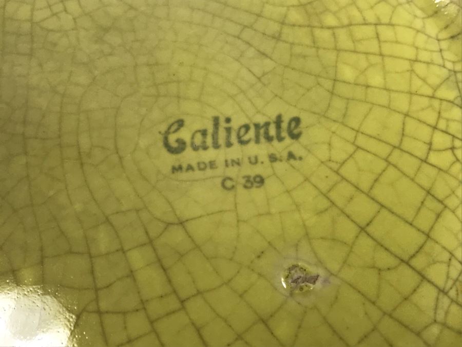 Green USA Pottery Teapot 7.5'H And Yellow Caliente USA Pottery 6.5'H [Photo 12]