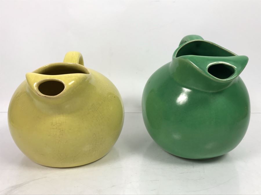 Green USA Pottery Teapot 7.5'H And Yellow Caliente USA Pottery 6.5'H [Photo 5]