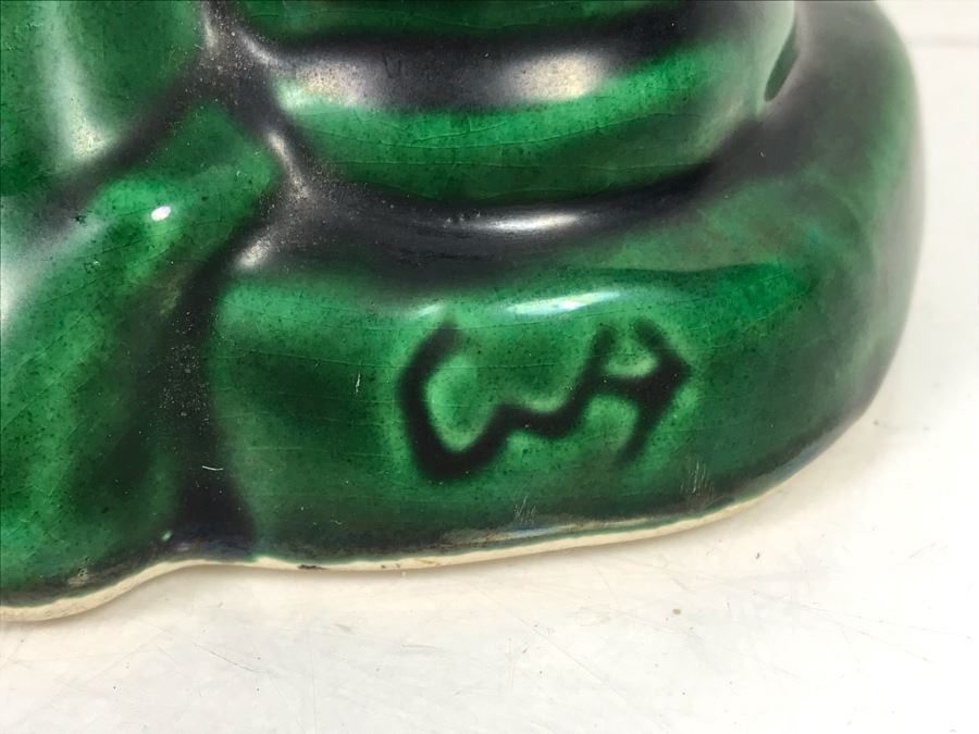 Pair Of United Ceramics California Pottery Asian Figurines Green 11'H [Photo 5]