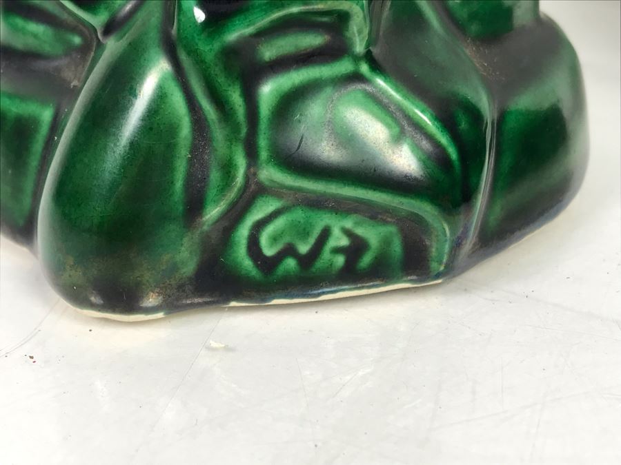 Pair Of United Ceramics California Pottery Asian Figurines Green 11'H [Photo 4]