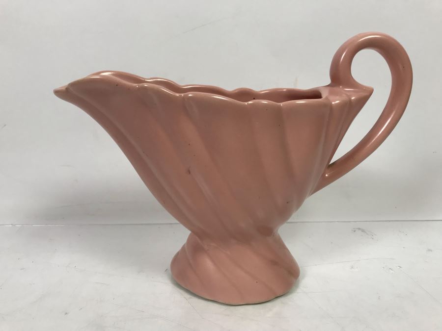 Pink Bauer Pottery Gravy Boat 7'H