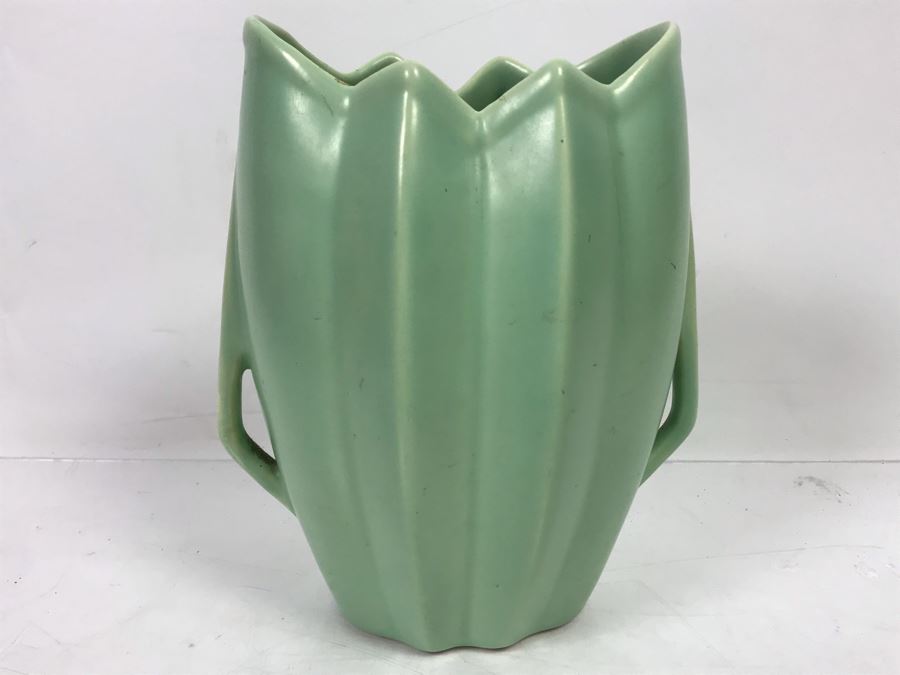 Stunning Light Green Bauer USA Pottery Vase 7'H [Photo 1]