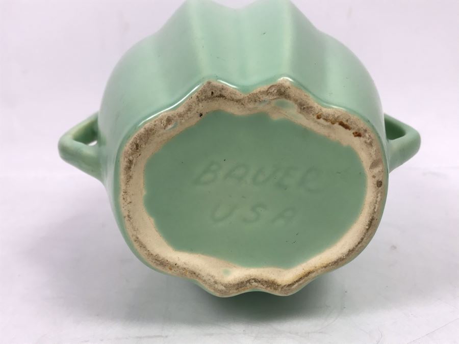 Stunning Light Green Bauer USA Pottery Vase 7'H [Photo 10]