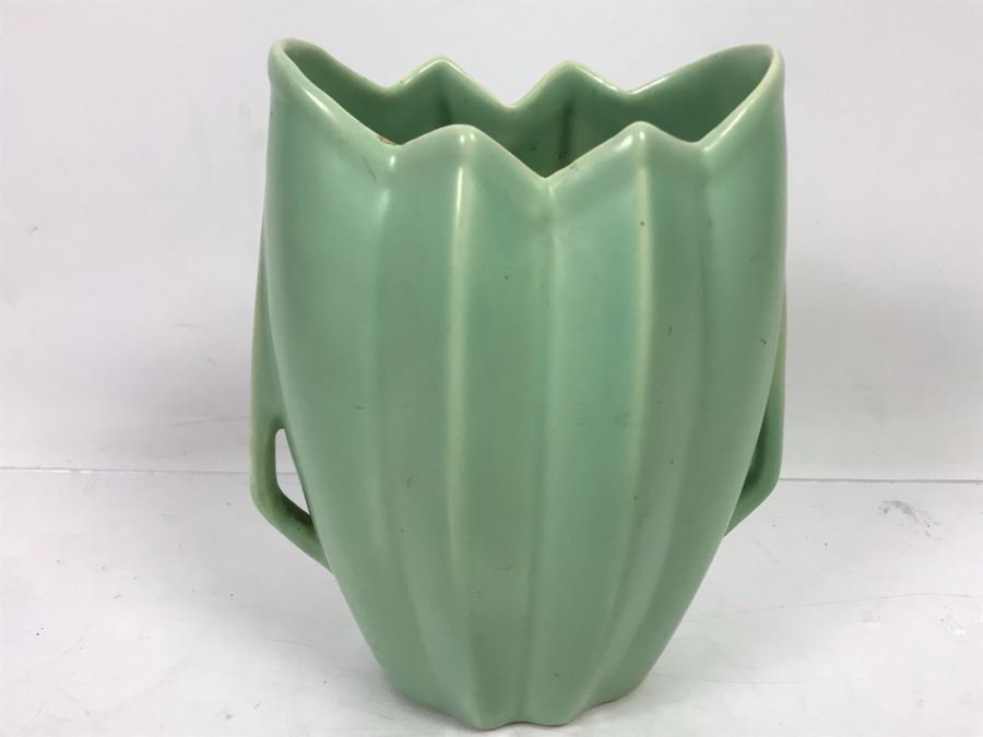 Stunning Light Green Bauer USA Pottery Vase 7'H [Photo 2]