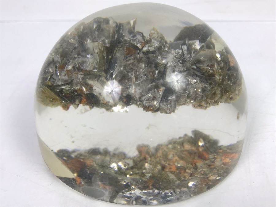 4' Lucite Paperweight With Emio Mico By Bernard Drummond Ltd Los Angeles, California [Photo 18]