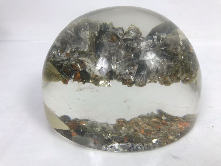 4' Lucite Paperweight With Emio Mico By Bernard Drummond Ltd Los Angeles, California [Photo 3]