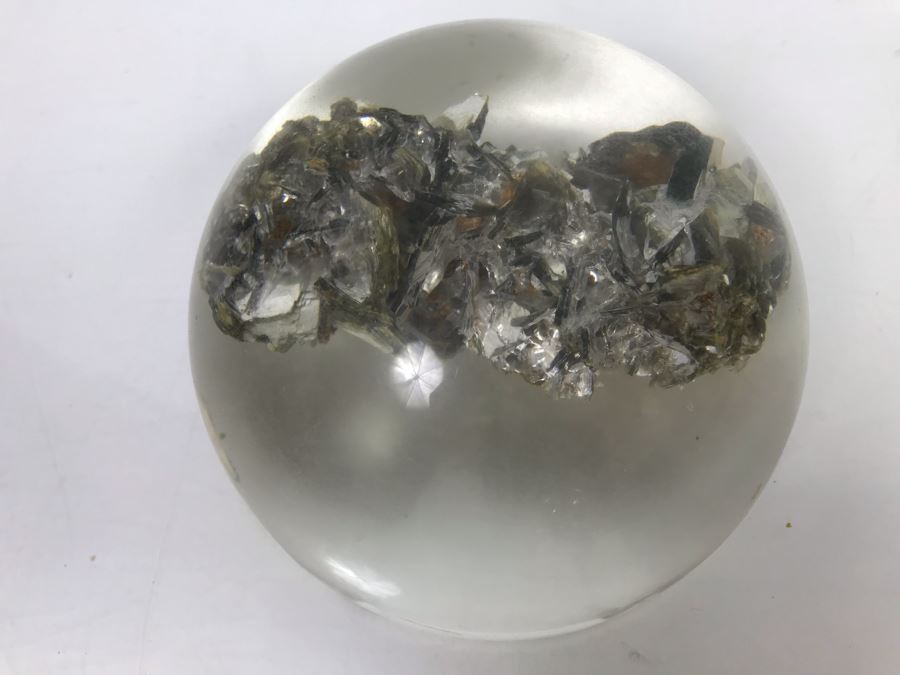 4' Lucite Paperweight With Emio Mico By Bernard Drummond Ltd Los Angeles, California [Photo 2]